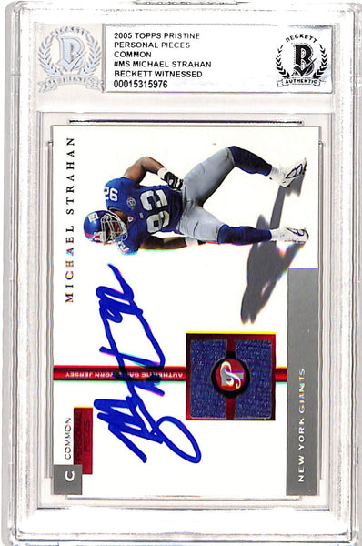 Michael Strahan Signed 2005 Topps #PPC-MS Trading Card Beckett 38977