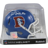 Rod Smith Autographed Denver Broncos TB 75-96 Mini Helmet Beckett Witness 56378