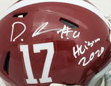 DEVONTA SMITH AUTOGRAPHED ALABAMA SPEED MINI HELMET HEISMAN 2020 BECKETT 189552
