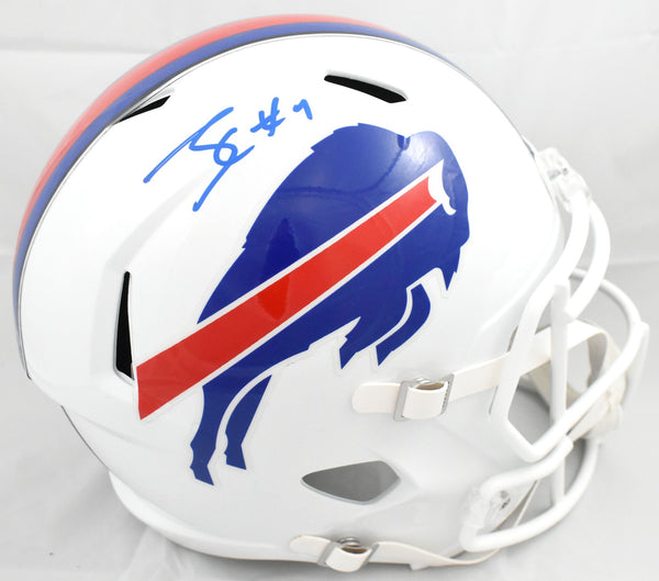 James Cook Autographed Buffalo Bills F/S Speed Helmet - JSA W *Blue