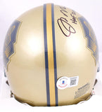 Joe Montana Autographed NFL Gold HOF Mini Helmet w/HOF- Beckett Hologram *Black