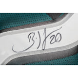 Brian Dawkins Autographed/Signed Pro Style Green Jersey Beckett Witness 58597