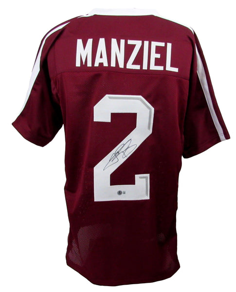 Johnny Manziel Signed Texas A&M Custom Maroon Football Jersey Beckett 204886