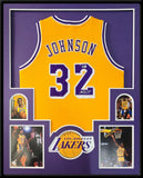 FRAMED L.A. LAKERS MAGIC JOHNSON AUTOGRAPHED SIGNED JERSEY BECKETT HOLO