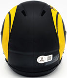 Aaron Donald Signed Los Angeles Rams Eclipse Black Speed Mini Helmet Beckett Wit