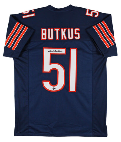 Dick Butkus Authentic Signed Navy Blue Pro Style Jersey Autographed BAS