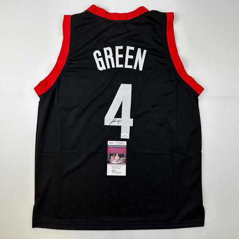 Autographed/Signed Jalen Green #4 Houston Black Basketball Jersey JSA COA