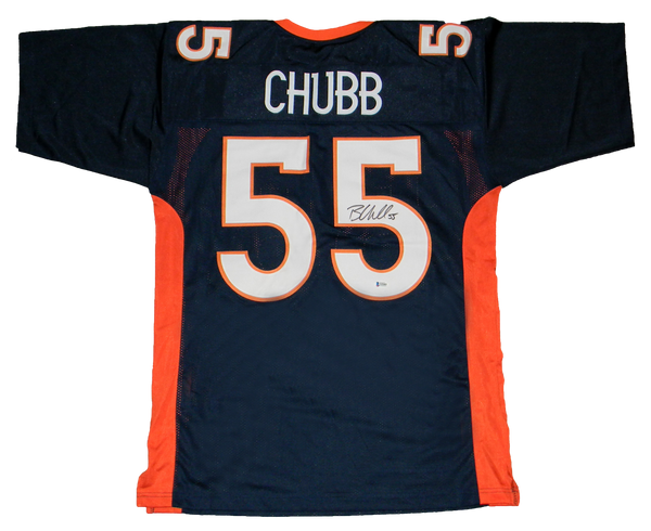 BRADLEY CHUBB AUTOGRAPHED SIGNED DENVER BRONCOS #55 NAVY JERSEY BECKETT