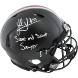 Jack Sawyer Signed Ohio State Buckeyes Black Authentic Helmet Insc Beckett 49634