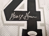 SAN ANTONIO SPURS GEORGE GERVIN AUTOGRAPHED WHITE JERSEY JSA STOCK #197001