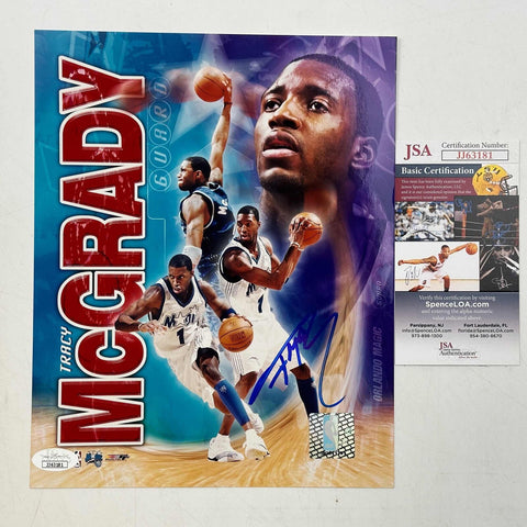 Autographed/Signed Tracy McGrady Orlando Magic 8x10 Basketball Photo JSA COA