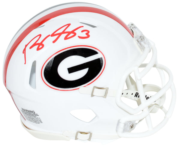ROQUAN SMITH SIGNED GEORGIA BULLDOGS WHITE SPEED MINI HELMET BECKETT