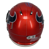 Dalton Schultz Autographed (Blue Ink) Texans Alt. Red Speed Mini Helmet Beckett