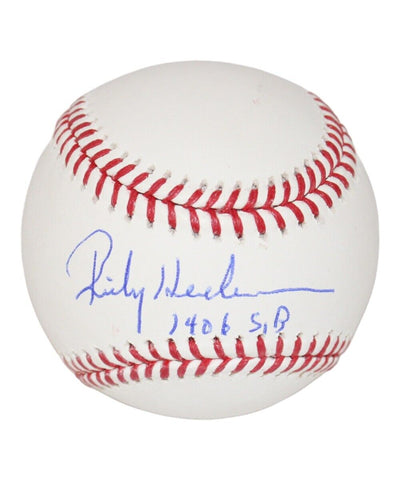 Rickey Henderson Signed Oakland Athletics OML 1406 SB Baseball Beckett 41197