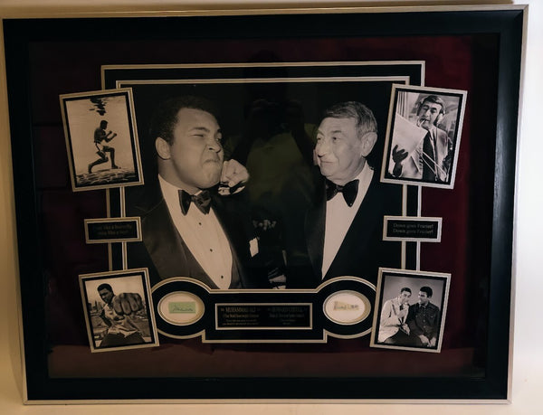 Muhammad Ali and Howard Cosell Autographs w/ Collage Framed JSA LOA