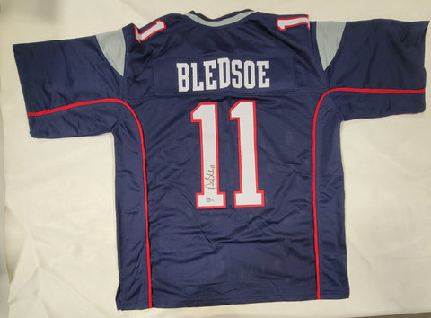 DREW BLEDSOE SIGNED AUTOGRAPHED PRO STYLE CUSTOM XL JERSEY BECKETT QR