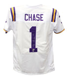 Ja'Marr Chase Autographed/Signed College Style White XL Jersey BAS 40267