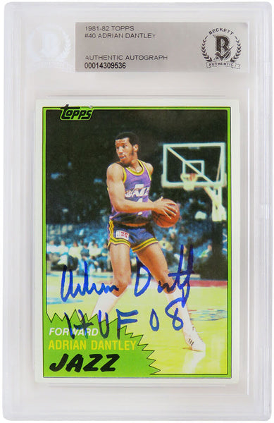 Adrian Dantley Autographed Jazz 1981 Topps Card #40 w/HOF'08 - (Beckett)
