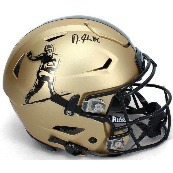 DeVonta Smith Autographed Gold Heisman Trophy Speedflex Authentic Helmet Beckett