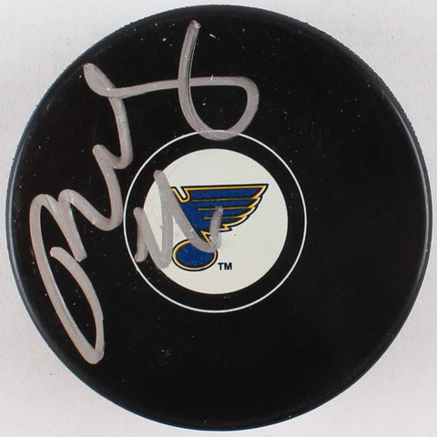 Paul Stastny Signed St Louis Blues Logo Puck (JSA) Son of HOFer Peter Stastny