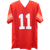 Brandon Aiyuk Autographed Pro Style Sz XL Red Jersey Beckett Witness 57913