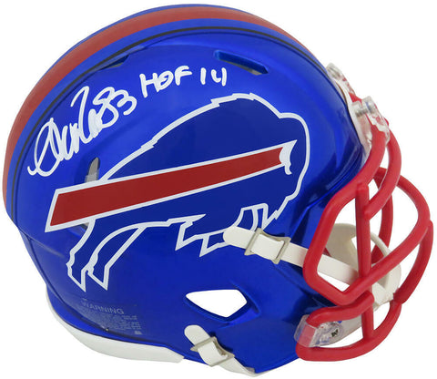 Andre Reed Signed Buffalo Bills FLASH Riddell Speed Mini Helmet w/HOF'14 -SS COA