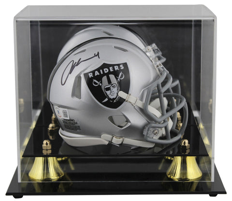 Raiders Aidan O'Connell Authentic Signed Speed Mini Helmet W/ Case BAS Witnessed