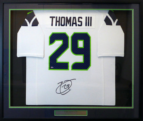 SEAHAWKS EARL THOMAS AUTOGRAPHED SIGNED FRAMED WHITE NIKE JERSEY MCS HOLO 130325