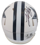 Cowboys Luke Schoonmaker Signed On-Field Alt 2022 Speed Mini Helmet W/ Case BAS