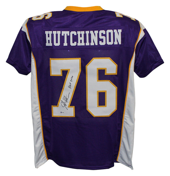 Steve Hutchinson Autographed/Signed Pro Style Purple XL Jersey HOF BAS 28645
