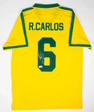 Roberto Carlos Signed Brazil National Team Jersey (Beckett) 2002 World Cup Champ