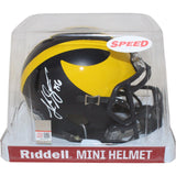 Luke Schoonmaker Signed Michigan Wolverines Mini Helmet Beckett 43118