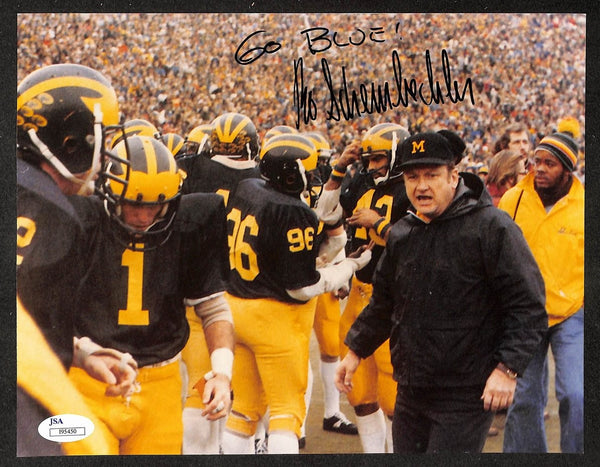 Bo Schembechler Michigan Signed/Inscribed Go Blue 8x10 Photo PSA/DNA 213888