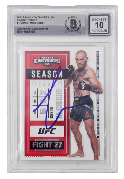 Conor McGregor Signed 2021 Panini Chronicle UFC Season Ticket - BGS 10 Autograph