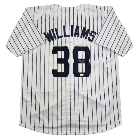 Autographed/Signed Devin Williams New York Pinstripe Jersey JSA COA
