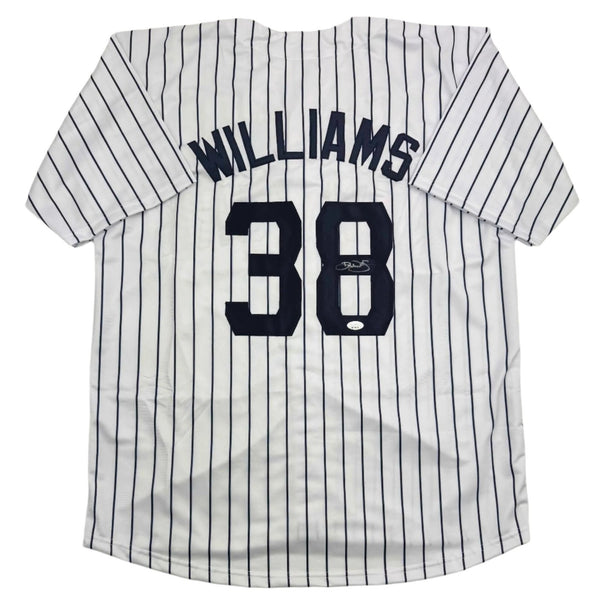 Autographed/Signed Devin Williams New York Pinstripe Jersey JSA COA
