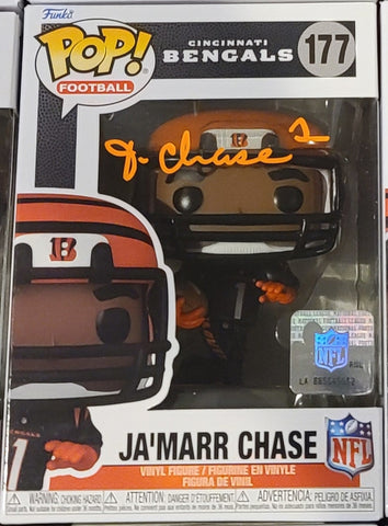 Ja'Marr Chase Autographed Cincinnati Bengals Funko Pop Beckett Witnessed