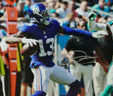 Odell Beckham Jr Autographed NY Giants 16x20 PF Passing -JSA W Auth *Silver