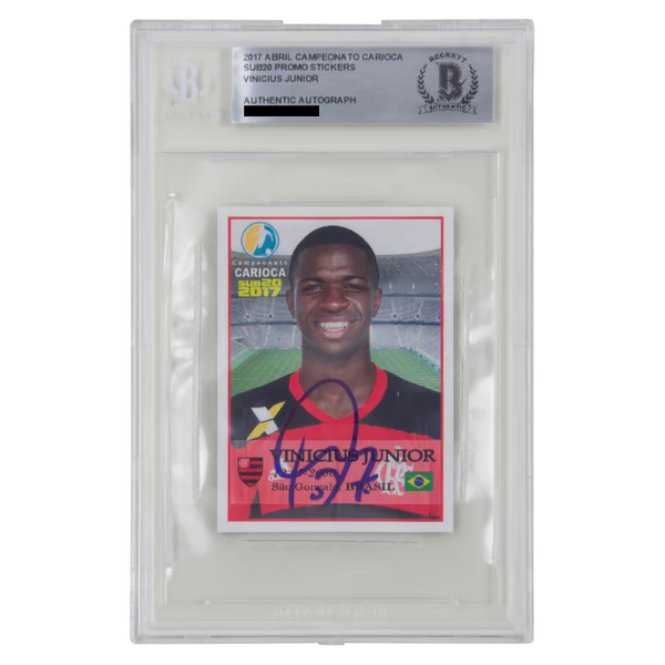 Vinicius Jr Signed 2017 Abril Campeona to Carioca Rookie Card - BGS Authentic