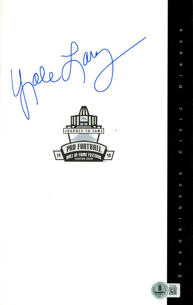 Yale Lary Signed Detroit Lions 1998 Enshrinees Civic Dinner Program BAS 57206