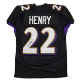 Autographed/Signed Derrick Henry Baltimore Black Football Jersey JSA COA
