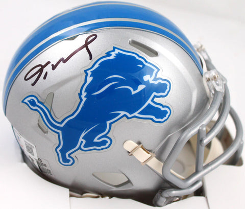 Jameson Williams Autographed Detroit Lions Speed Mini Helmet- Beckett W Hologram