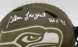 Steve Largent Autographed Seahawks Salute To Service Mini Helmet HOF 95 Beckett