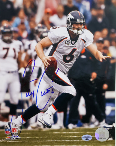 Jay Cutler Autographed 8x10 Photo -- Denver Broncos White Jersey | JSA COA