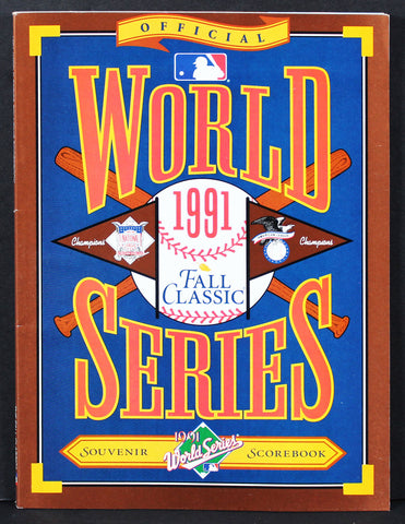 1991 World Series Twins vs. Braves Official Souvenir Scorebook Magazine