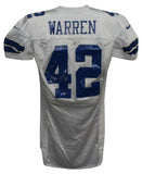 Chris Warren Autographed Dallas Cowboys Game Issued White Jersey BAS 33608