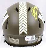 Santana Moss Signed Commanders Salute to Service Speed Mini Helmet- BA W Holo