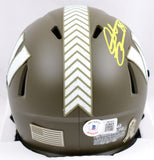Santana Moss Signed Commanders Salute to Service Speed Mini Helmet- BA W Holo