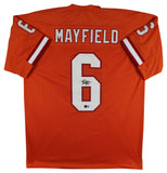 Baker Mayfield Authentic Signed Orange Throwback Pro Style Jersey BAS Witnessed