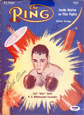 Carl "Bobo" Olson Autographed Signed The Ring Magazine Cover PSA/DNA #S48614